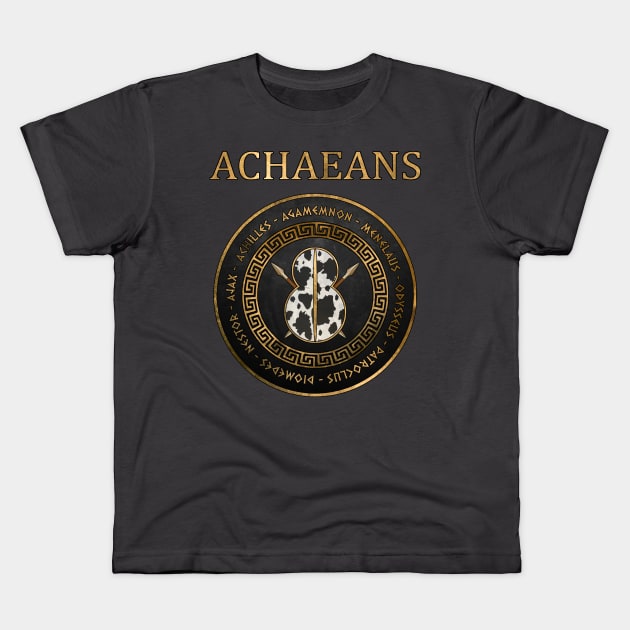 Bronze Age Warfare - Greek Heroes of the Trojan War Kids T-Shirt by AgemaApparel